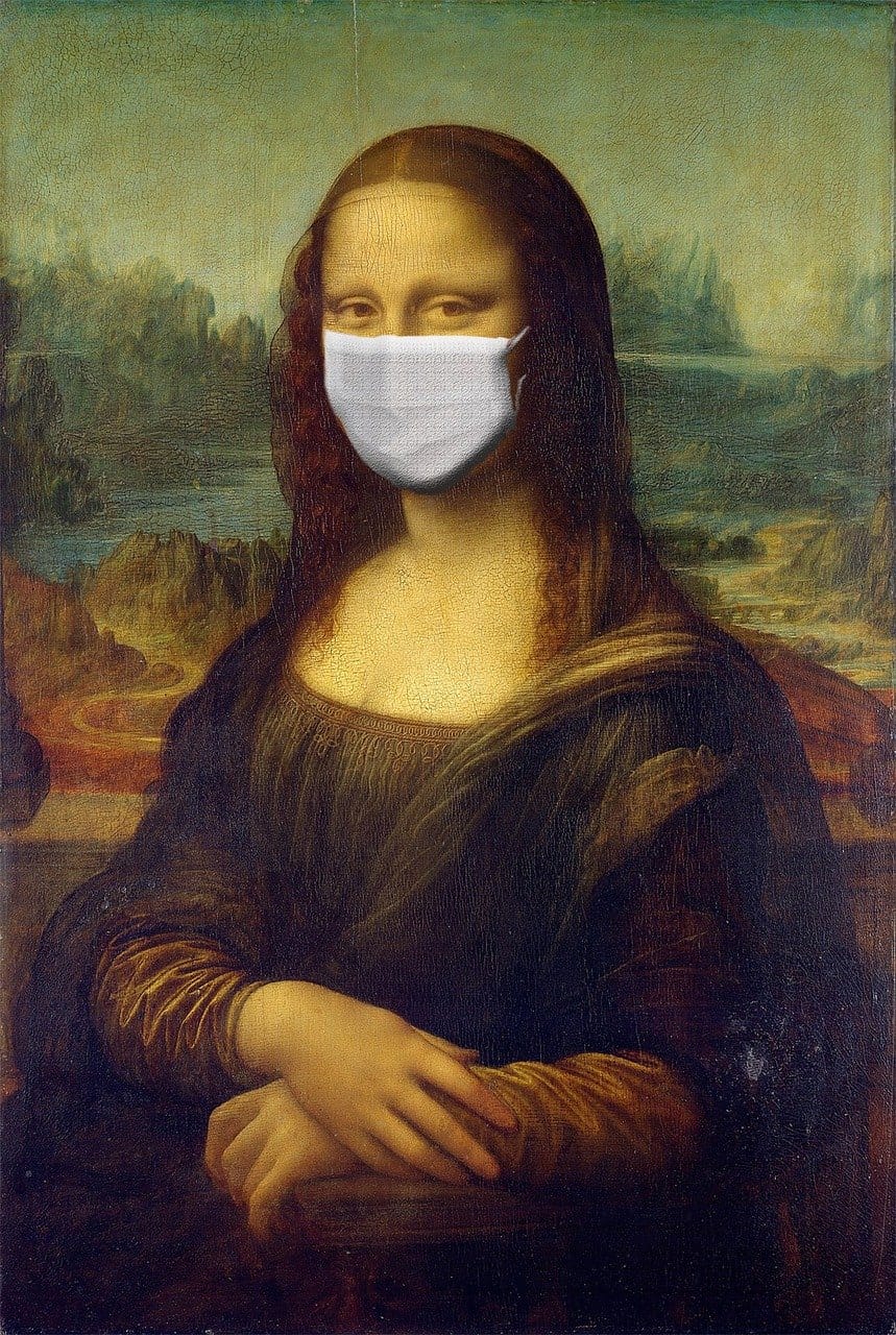 Mona Lisa mit Mund-Nasen-Schutz